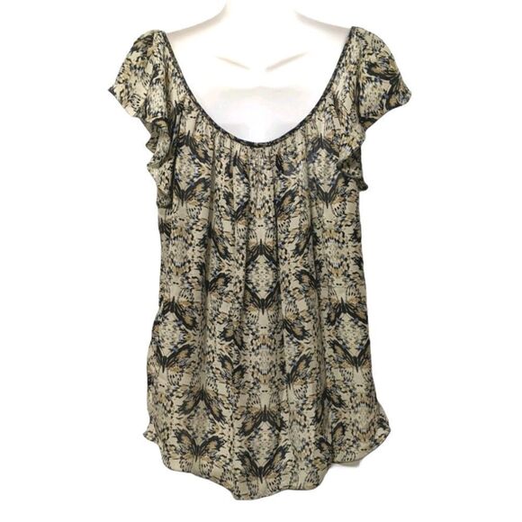 L'AGENCE Larice Flutter Sleeve Floral Silk Top XS - Picture 7 of 10